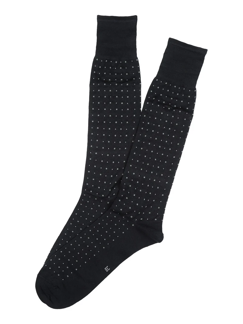 Calze lunghe da uomo in filo di scozia con stampe - blu scuro