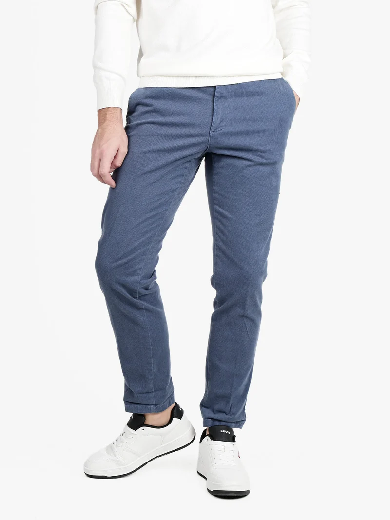 Pantaloni slim fit da uomo texturizzati - blu
