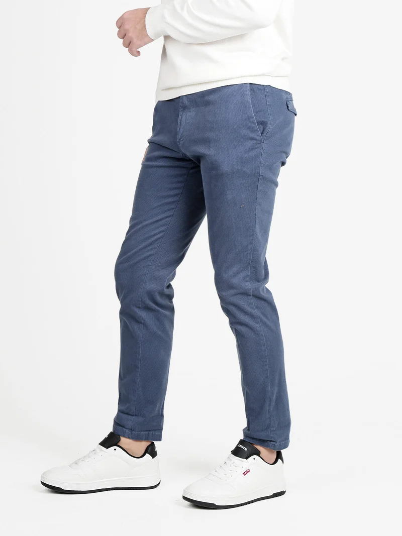 Pantaloni slim fit da uomo texturizzati - blu