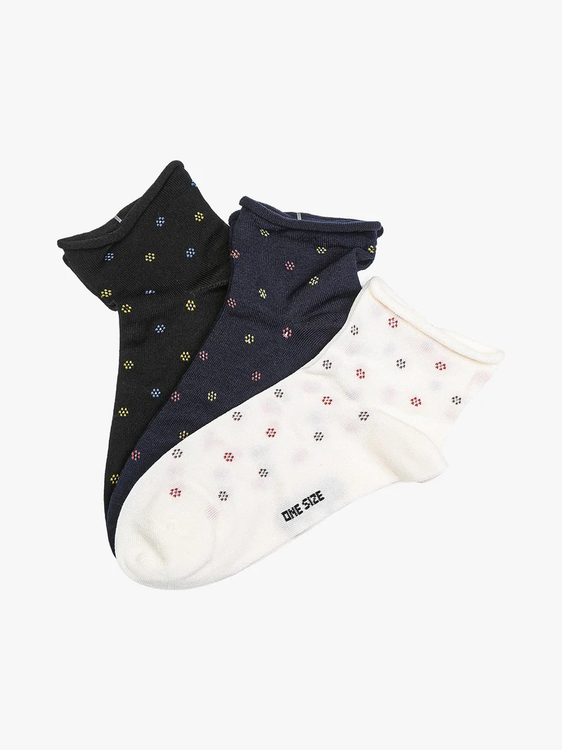 Confezione da 3 paia di calze corte da donna in cotone - beige