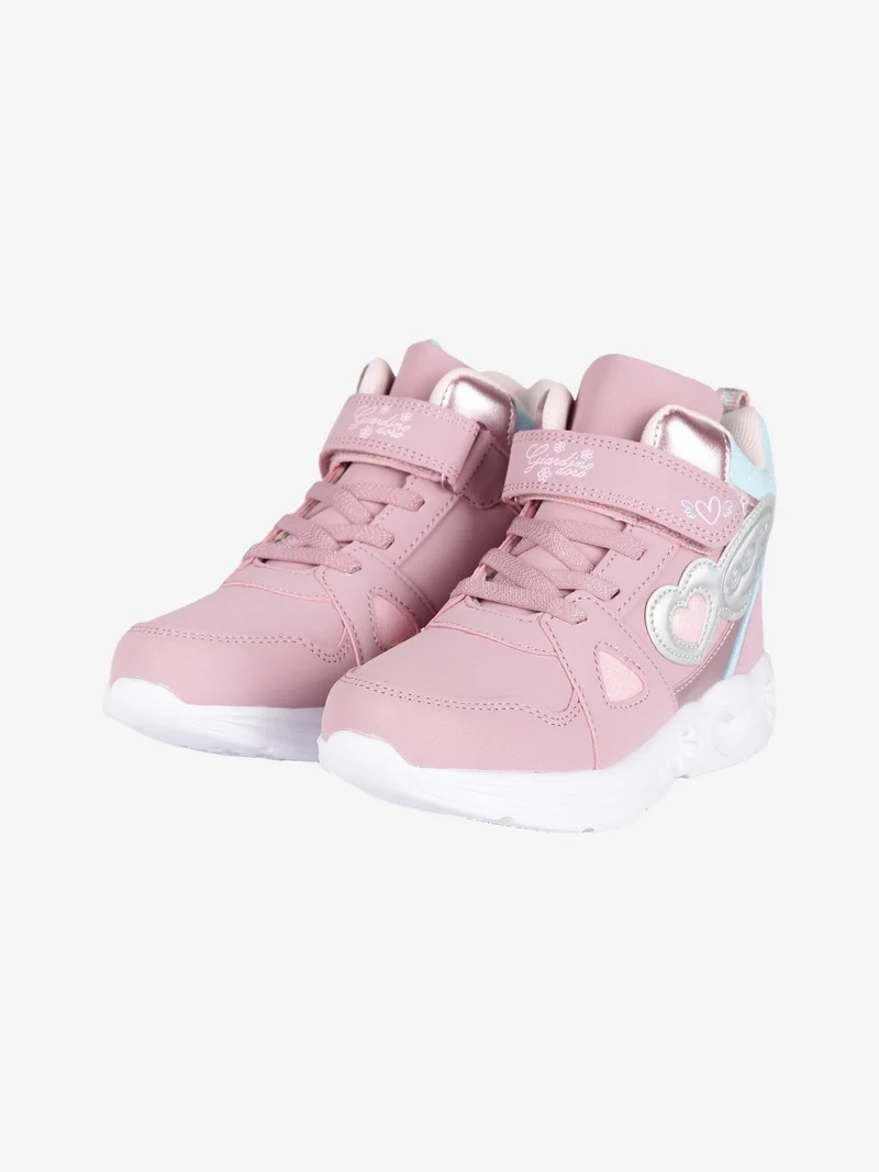 Sneakers alte da bambina con strappo - rosa