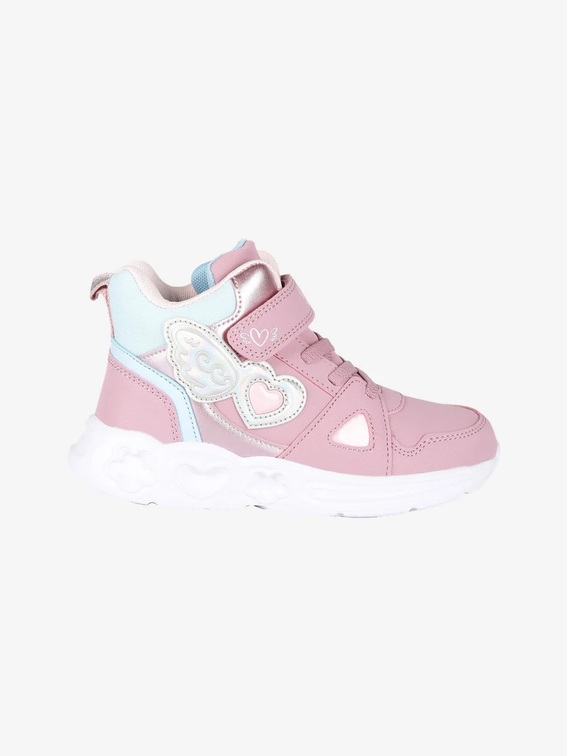 Sneakers alte da bambina con strappo - rosa