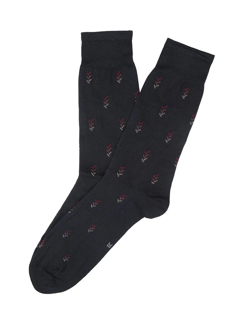 Calze corte da uomo in filo di scozia - blu scuro