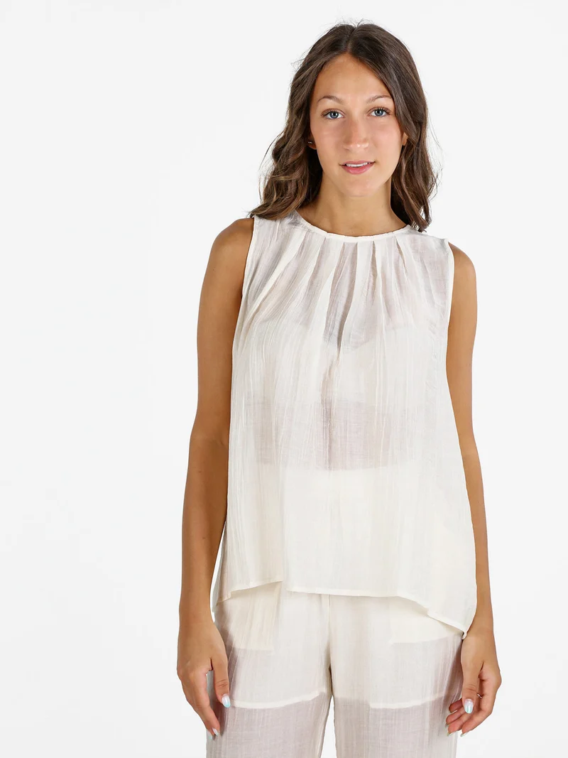 Top donna tinta unita - bianco