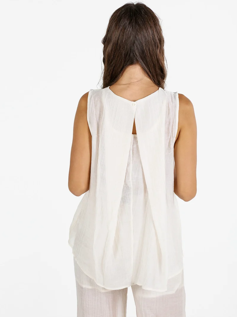 Top donna tinta unita - bianco