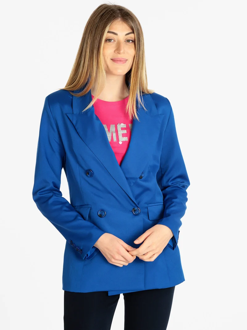 Blazer donna doppiopetto - blu
