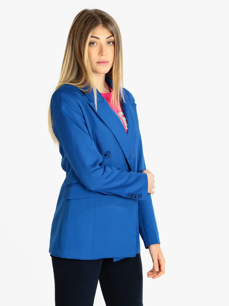 Blazer donna doppiopetto - blu