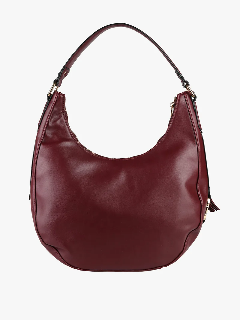 Borsa donna hobo con trama a rombi - bordeaux