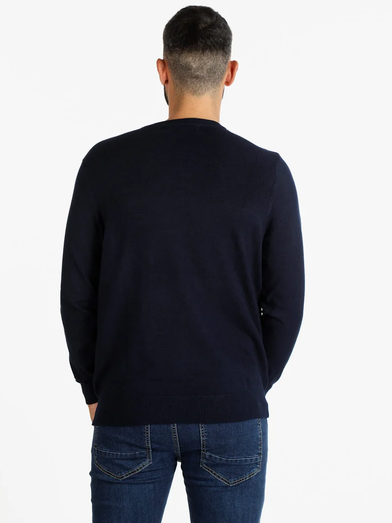 Pullover uomo scollo tondo - blu scuro