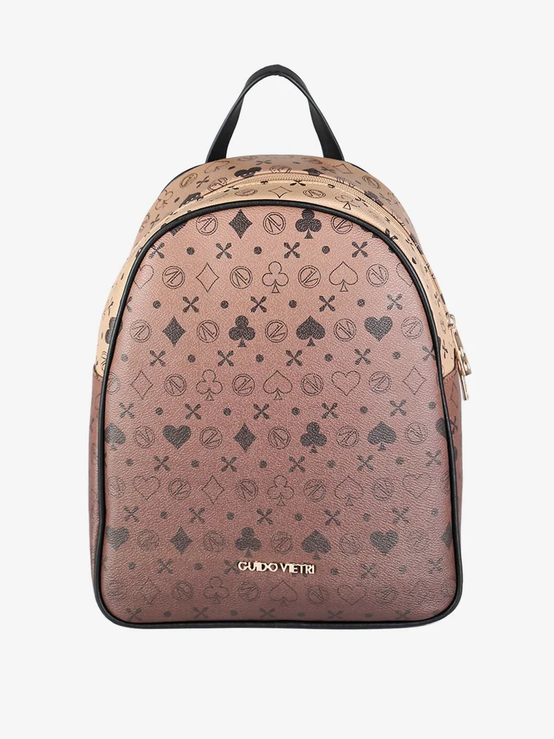 Zainetto donna con stampe - marrone