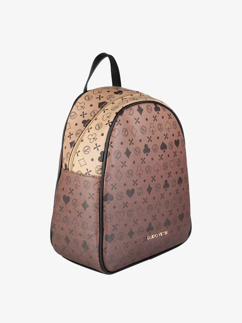 Zainetto donna con stampe - marrone