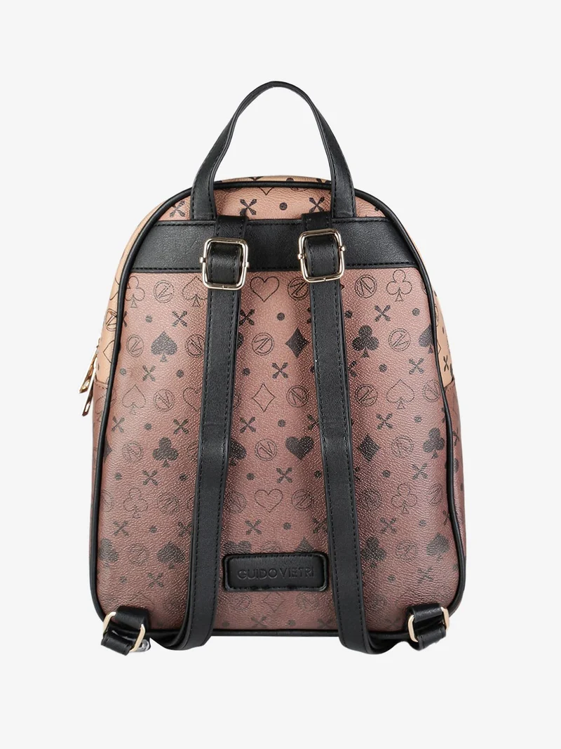 Zainetto donna con stampe - marrone