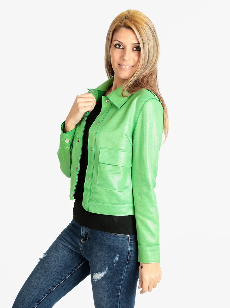 Giacca leggera donna tinta unita - verde