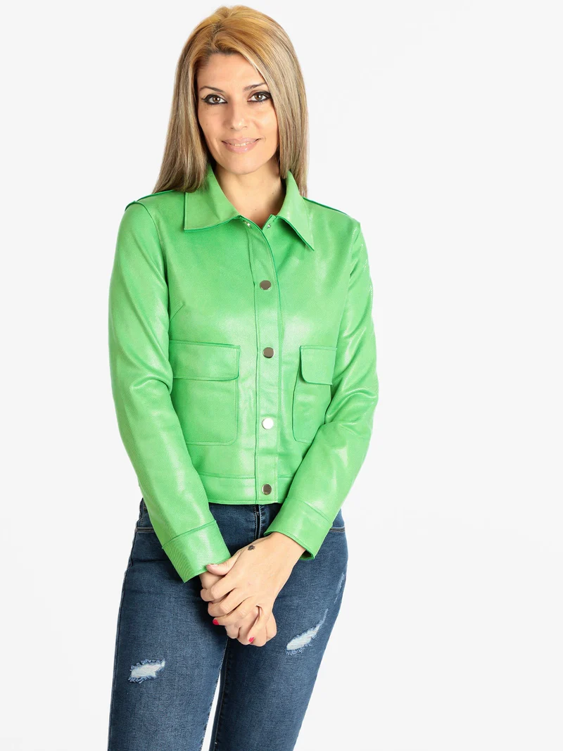 Giacca leggera donna tinta unita - verde