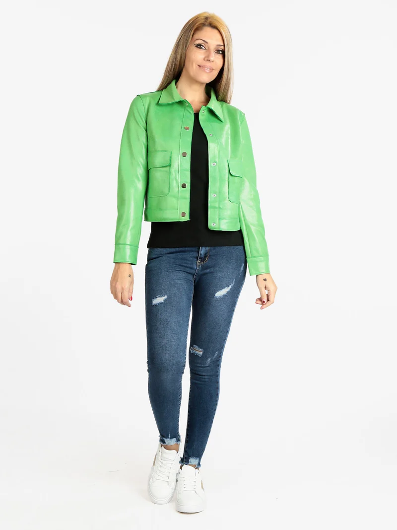Giacca leggera donna tinta unita - verde