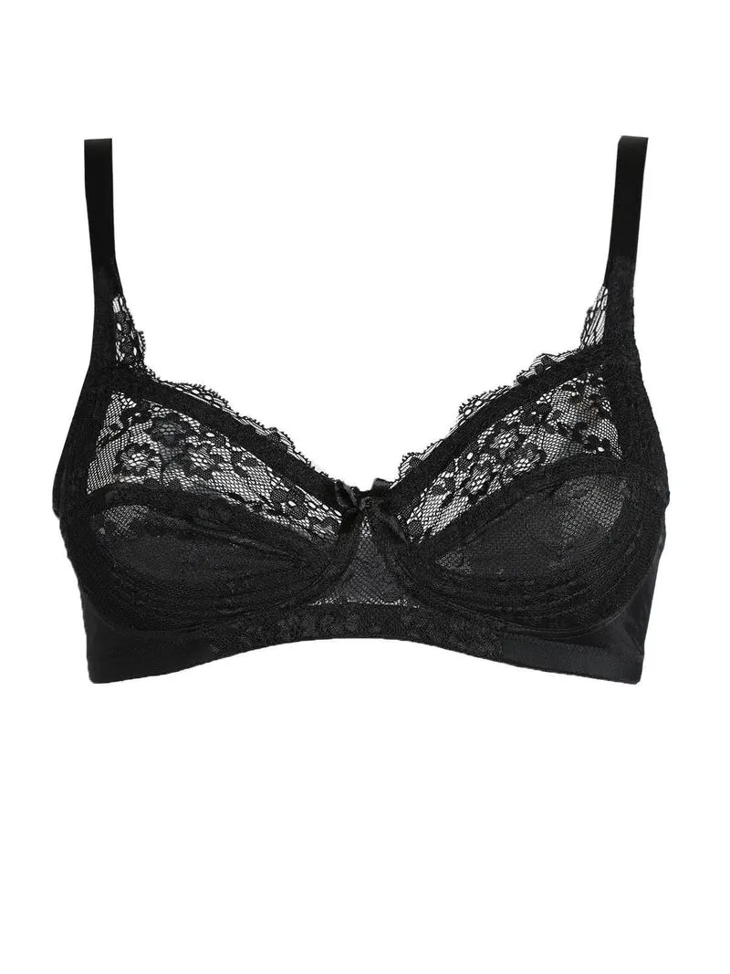 GianMarcoVenturi reggiseno pizzo ONICE sfoderato coppa C - nero
