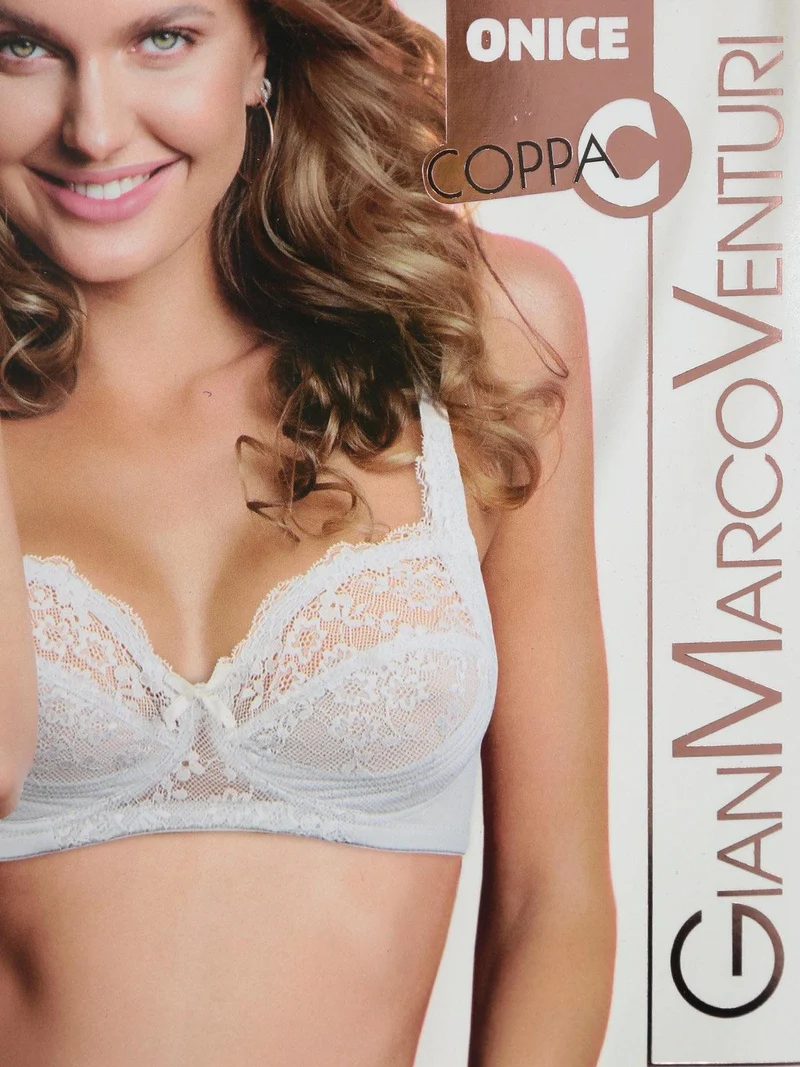 GianMarcoVenturi reggiseno pizzo ONICE sfoderato coppa C - nero