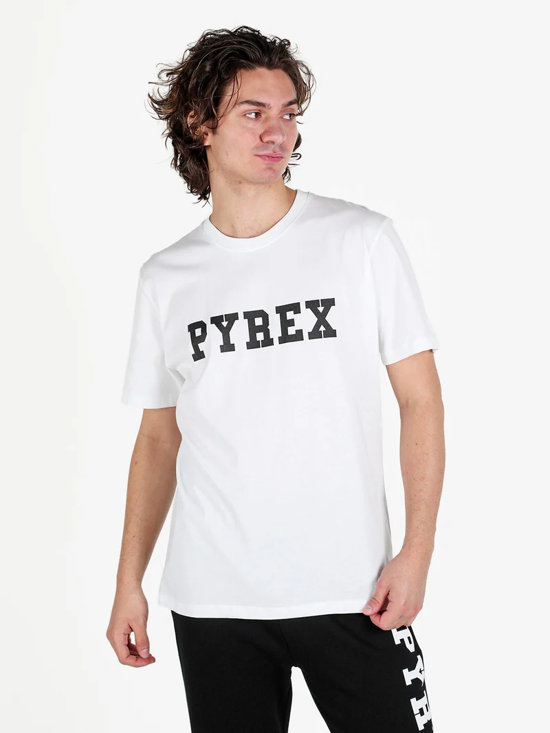 T-shirt da uomo in cotone con logo - bianco