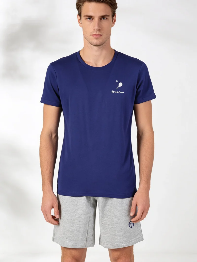 Pigiama corto da uomo in cotone - blu scuro