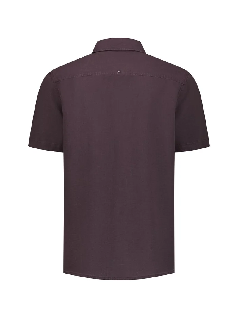 Shirt Short Sleeve With Linen, Garment Dyed