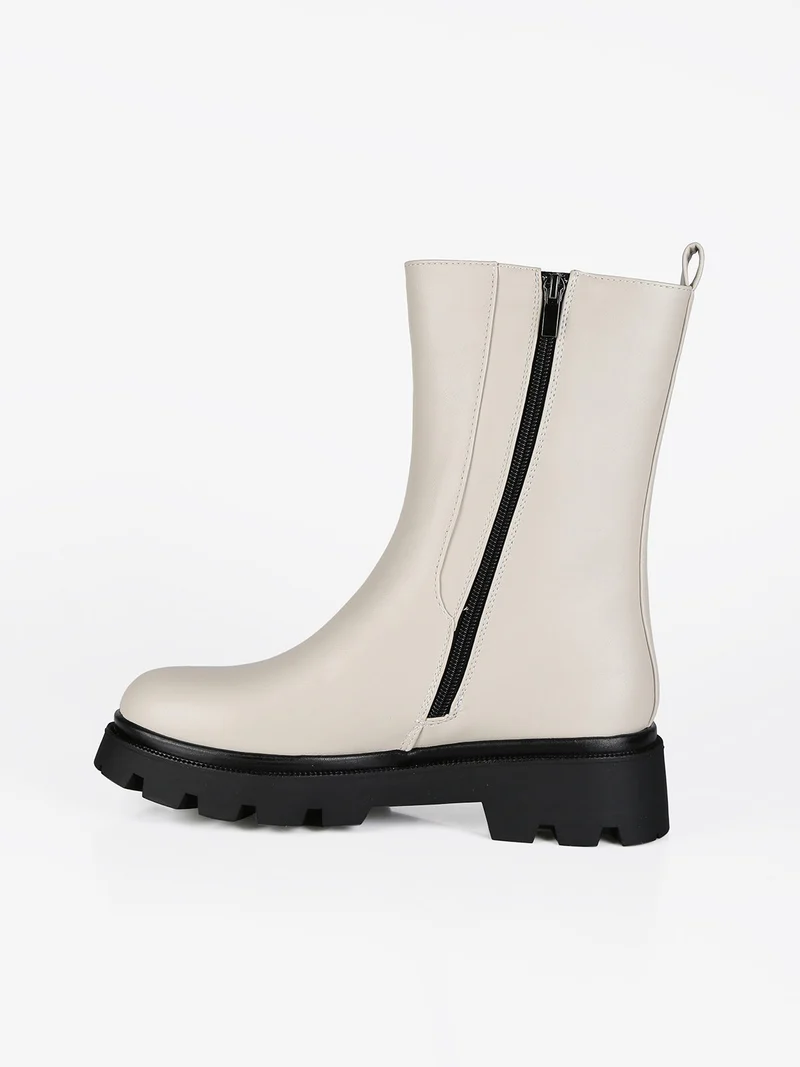 Stivaletti donna modello chelsea - panna