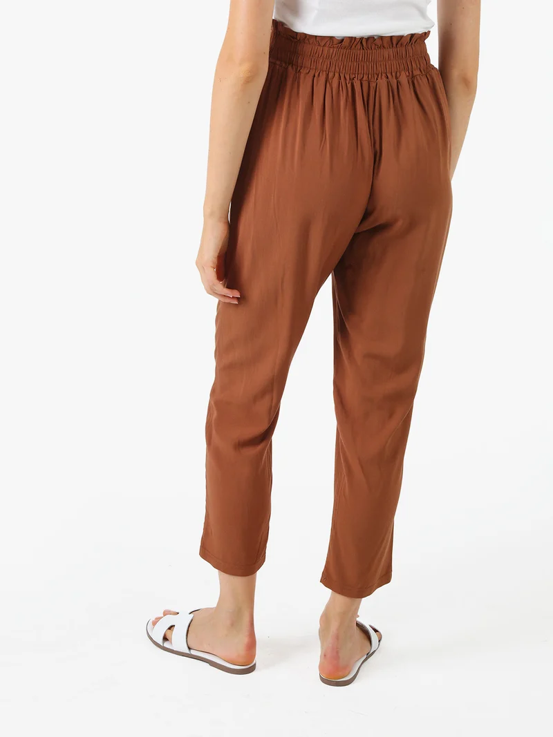 Pantaloni da donna estivi in cotone - marrone