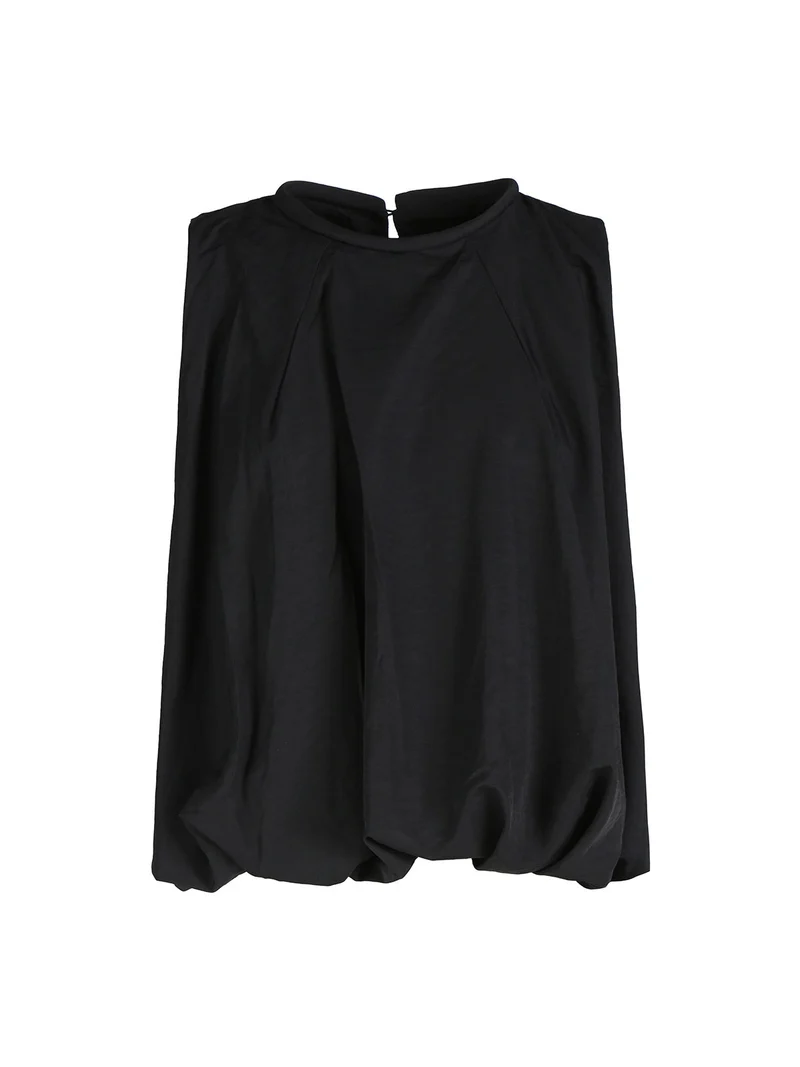 Top donna senza maniche a palloncino - nero