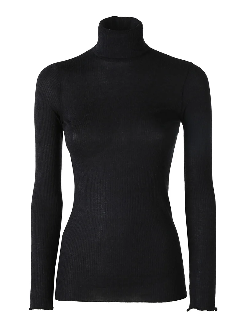 Maglia dolcevita da donna in cashmere - nero