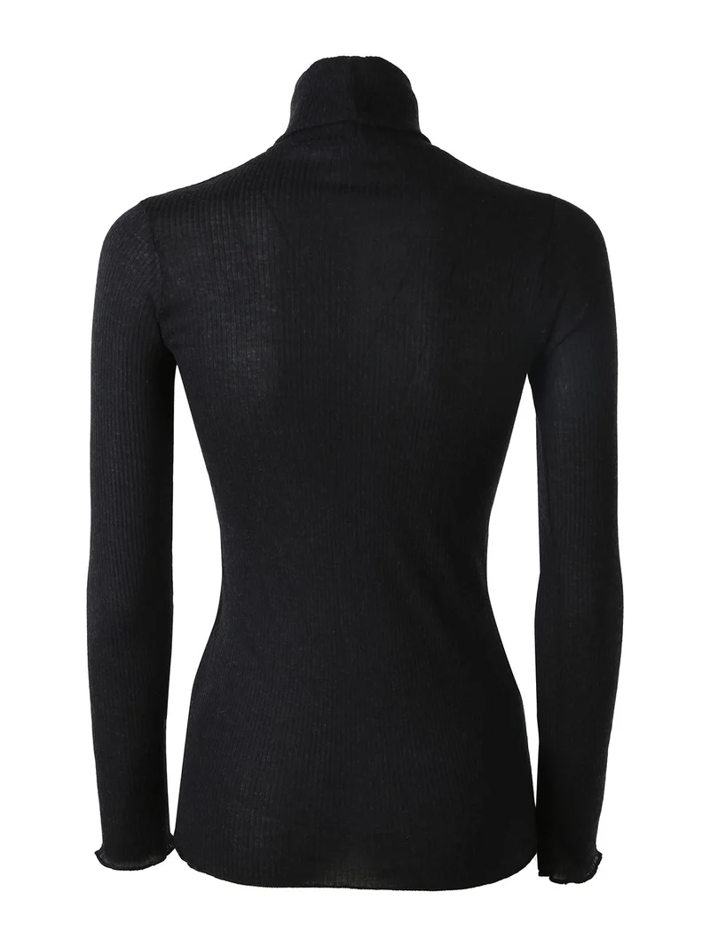Maglia dolcevita da donna in cashmere - nero
