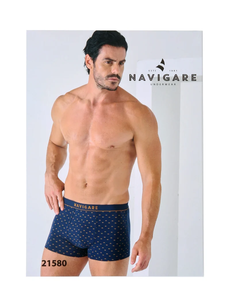 Boxer da uomo in cotone con stampe - blu scuro