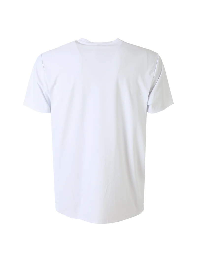 T-shirt girocollo da uomo in tessuto tecnico traspirante - bianco
