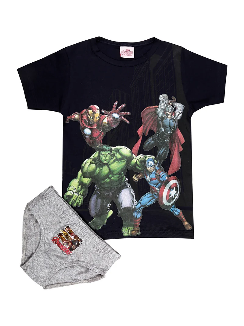 Completo intimo bambino 2 pezzi T-shirt + slip - blu scuro