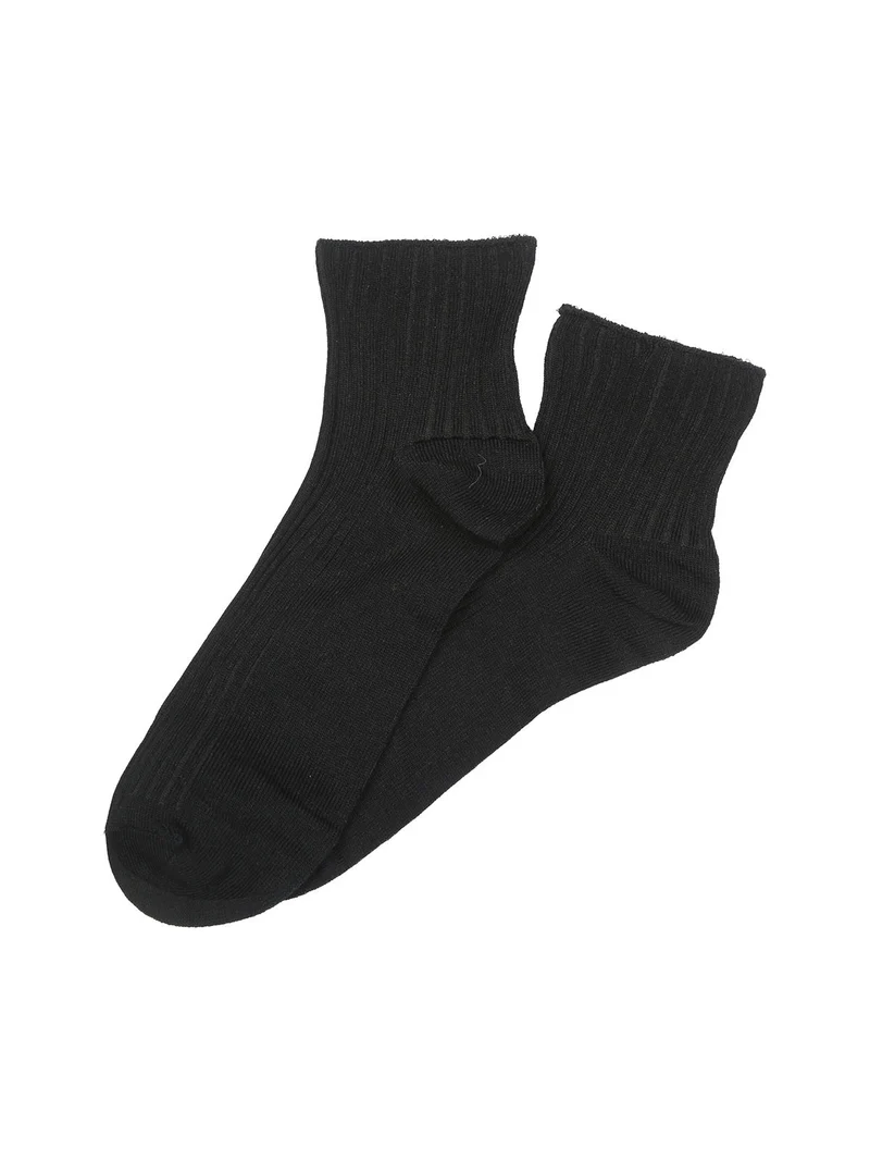 Calze corte da donna a costine - nero