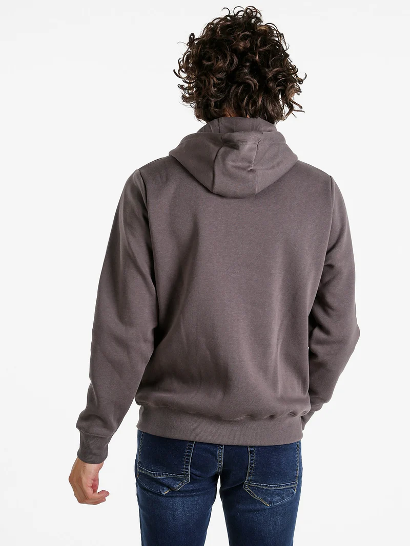 Felpa da uomo con cappuccio e zip - taupe