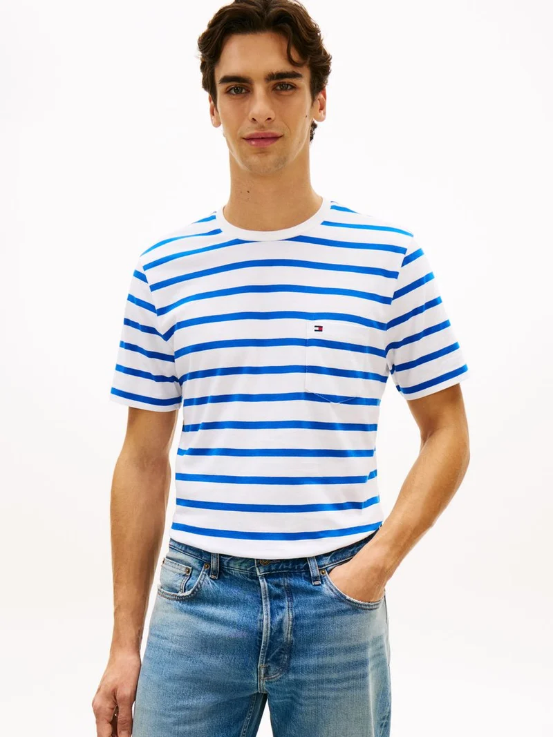 ESS REG FIT STRIPE POCKET TEE