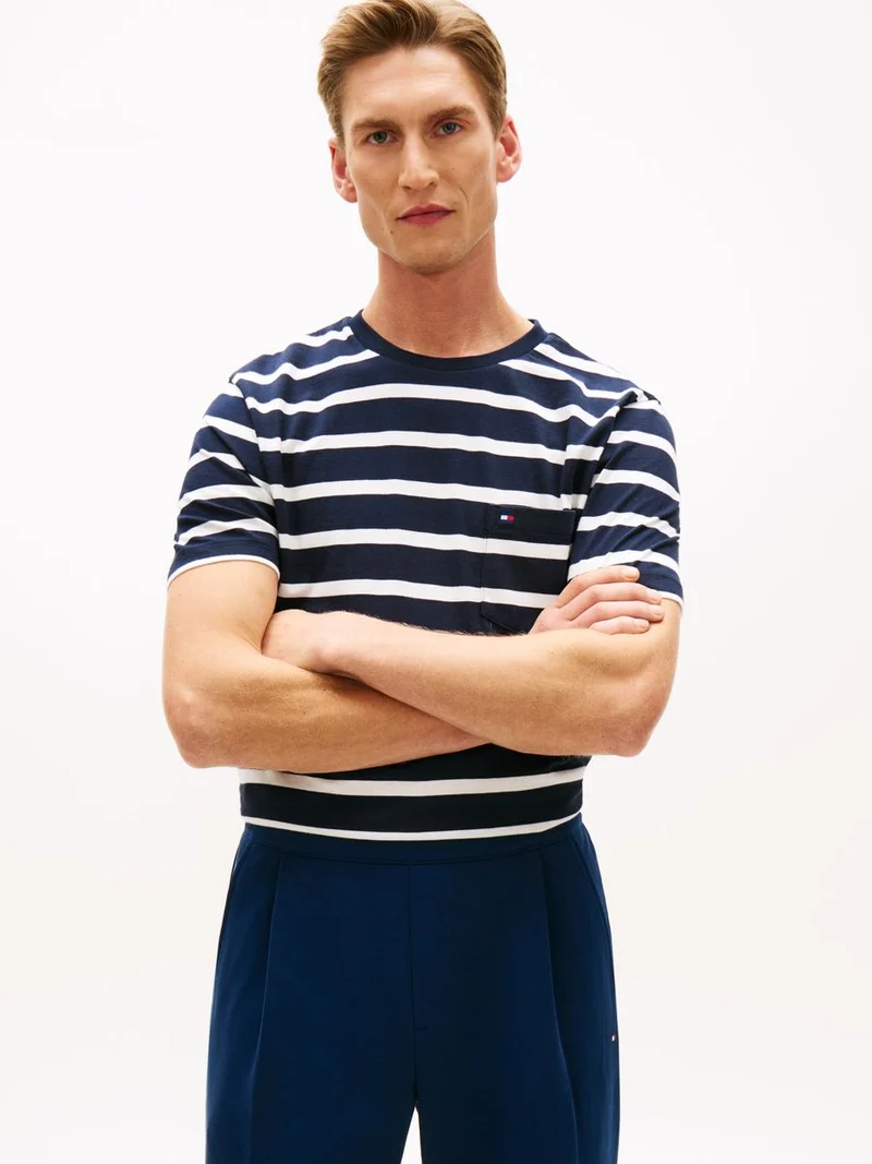 ESS REG FIT STRIPE POCKET TEE