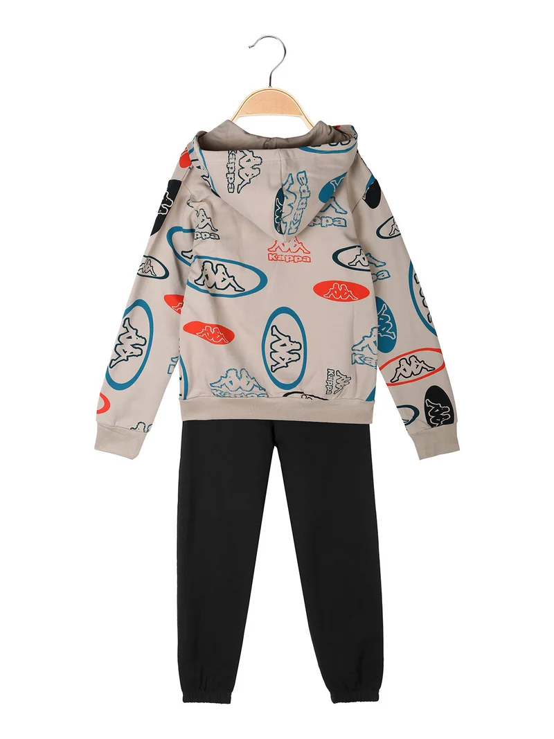 Completo da bambino 2 pezzi con cappuccio e zip - sabbia