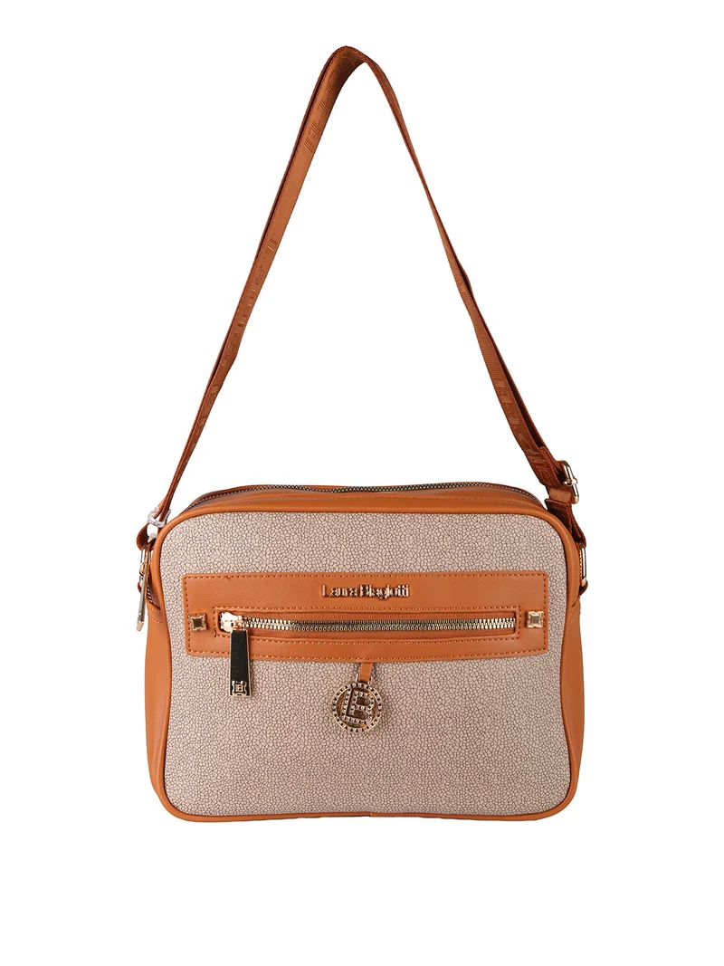 Borsa a tracolla da donna con dettaglio di strass - cuoio