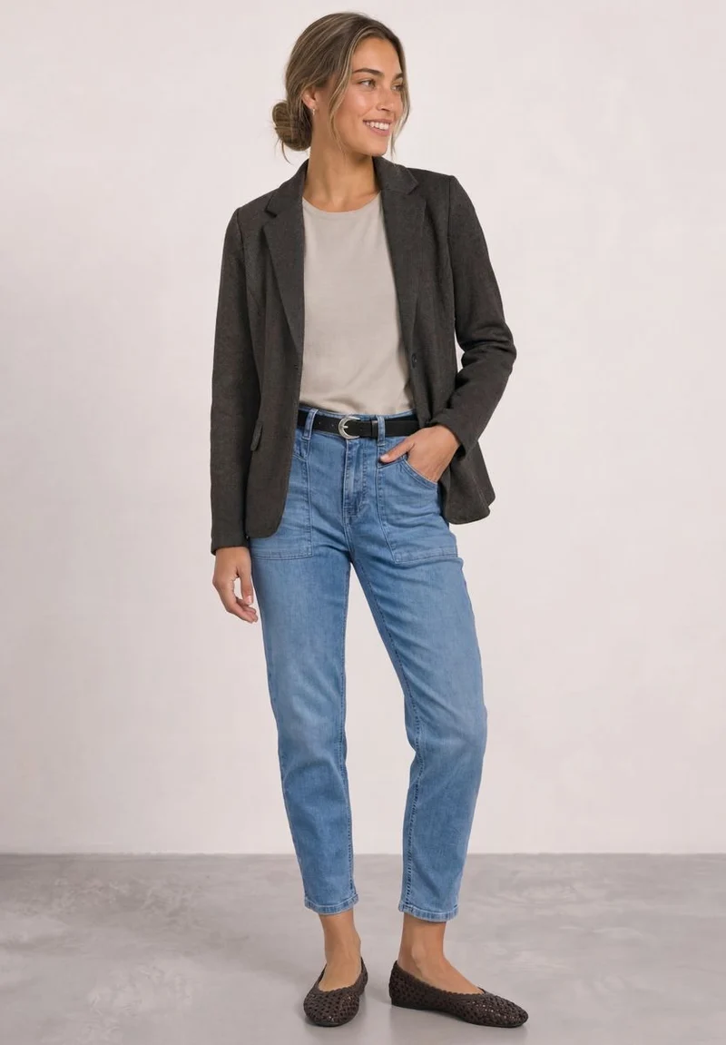Basic Blazer mit Reverskragen und Dessin