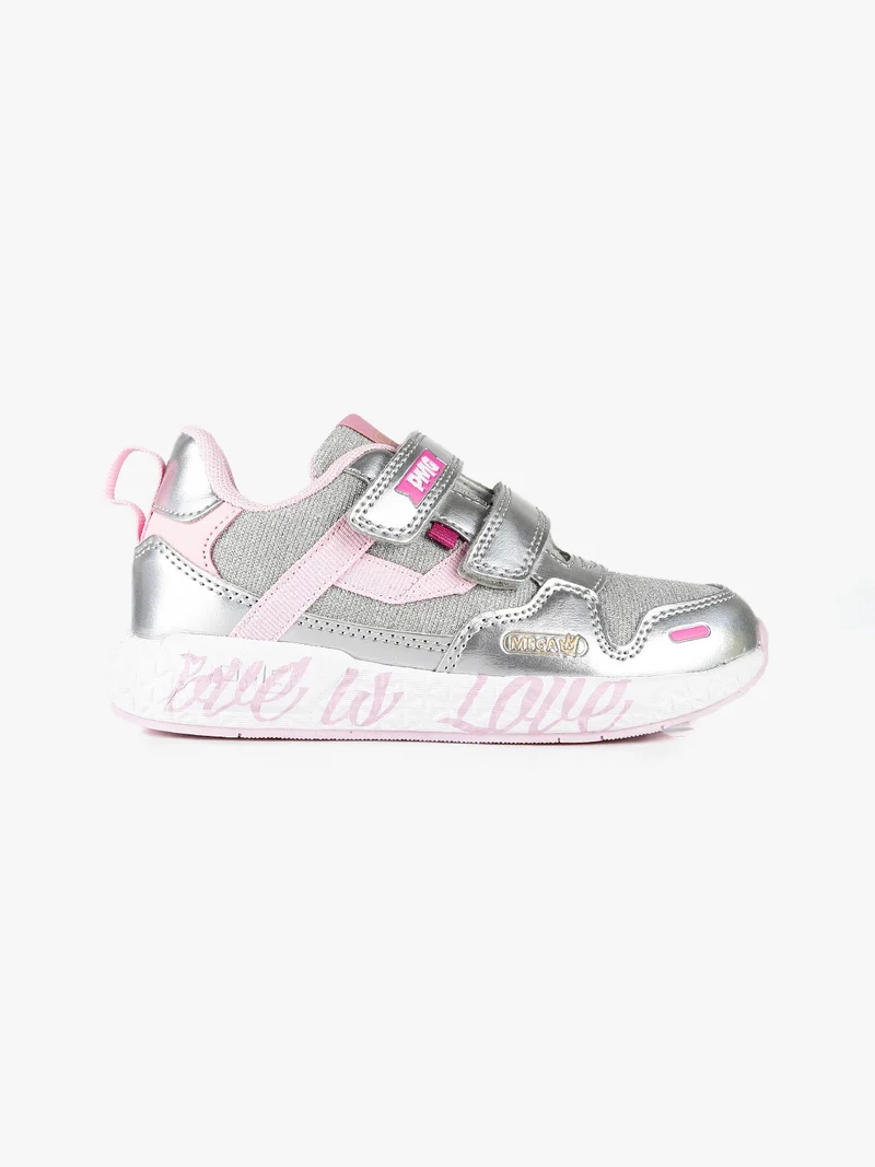 Sneakers da bambina con strappi - argento