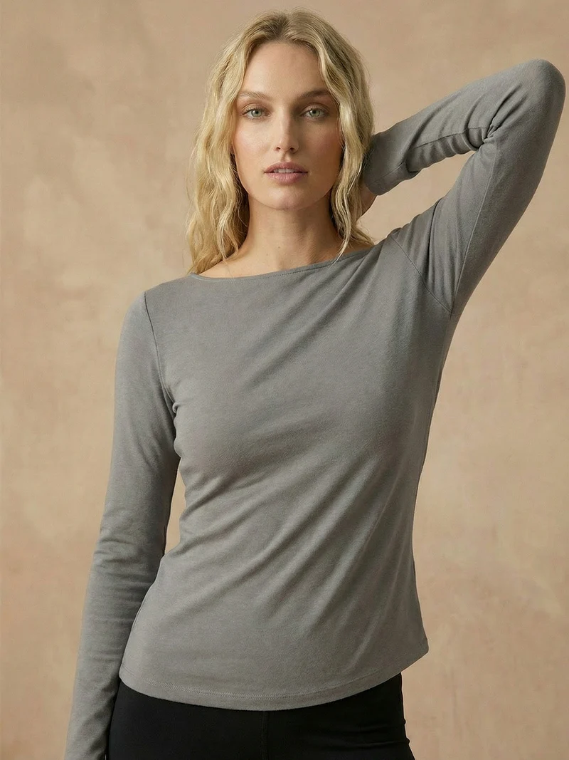 Maglietta donna in cashmere ultra light - grigio