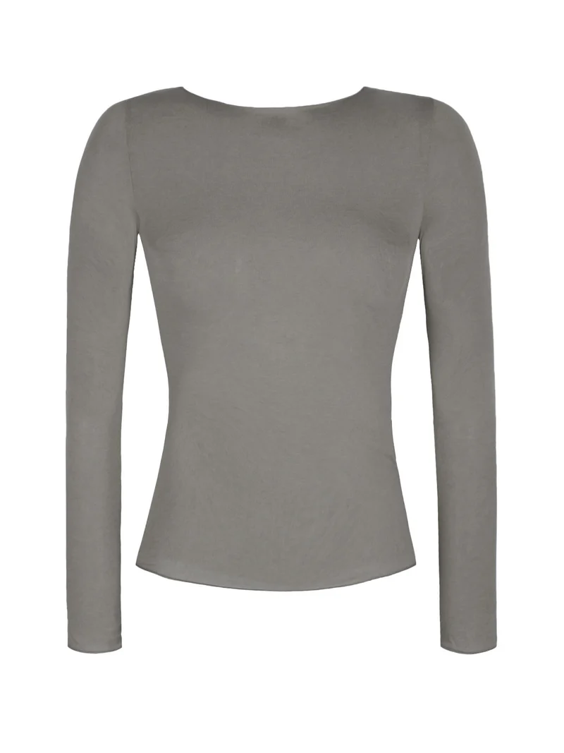 Maglietta donna in cashmere ultra light - grigio