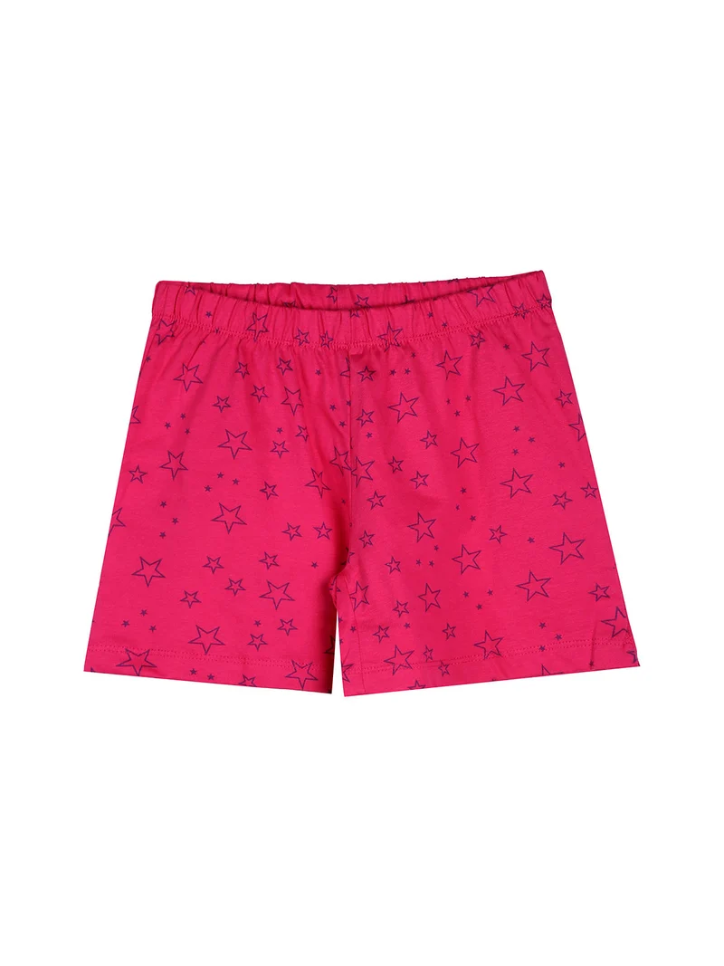 Anna e Elsa pigiama corto da bambina in cotone - fucsia