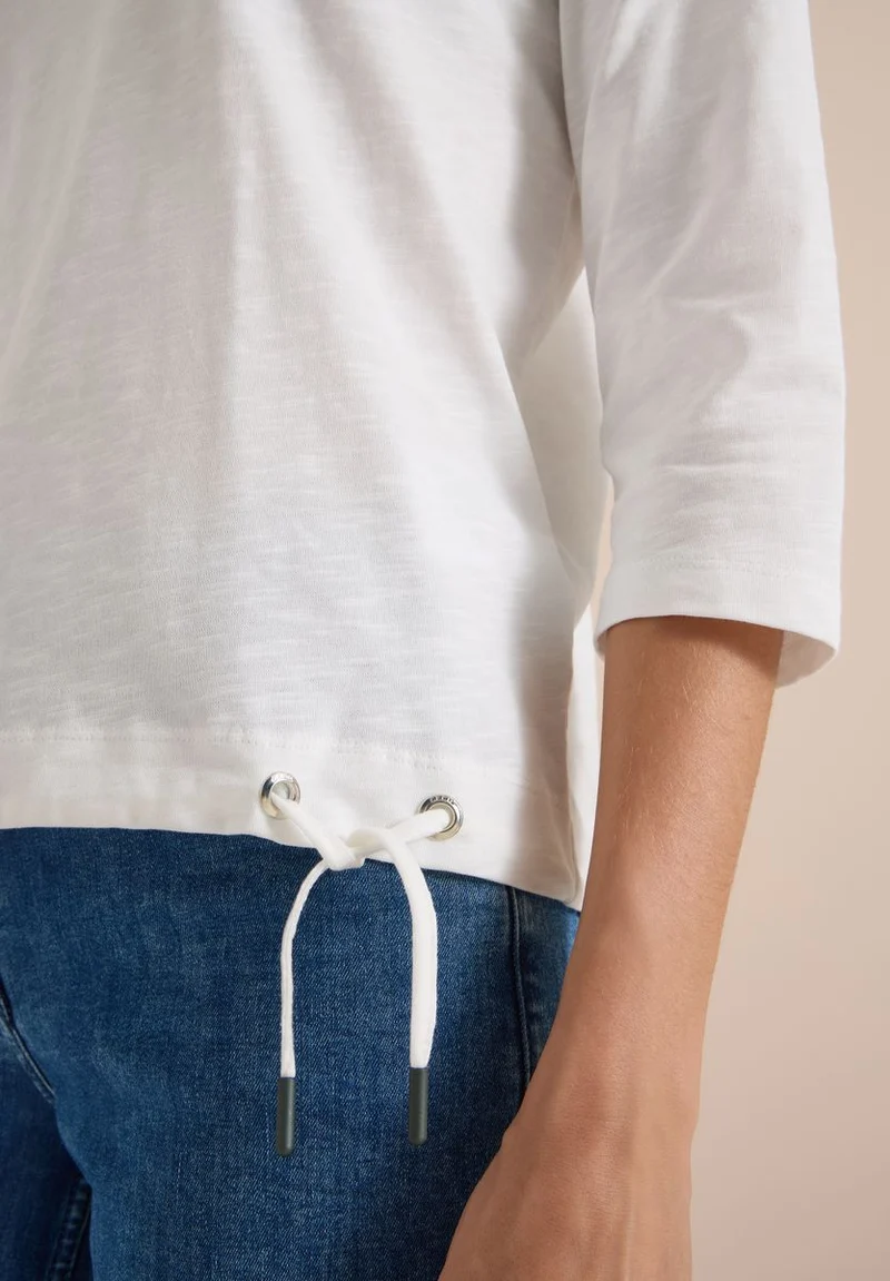 3/4-Arm Shirt mit Rundhals in Unifarbe