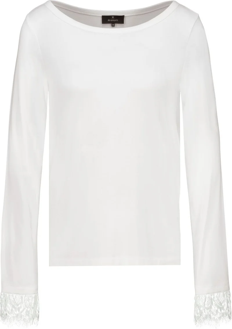 Langarmshirt mit Spitzenborte