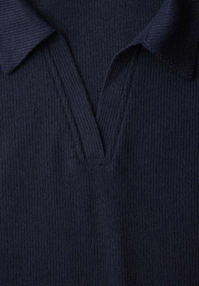 LTD QR knit look polo shirt