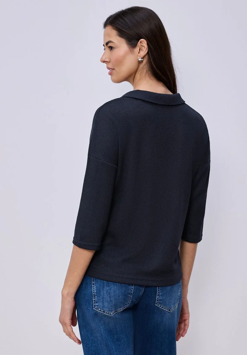 LTD QR knit look polo shirt