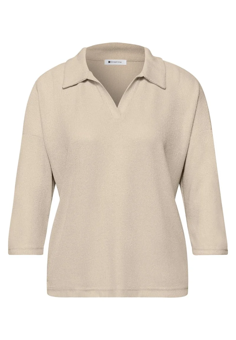 LTD QR knit look polo shirt