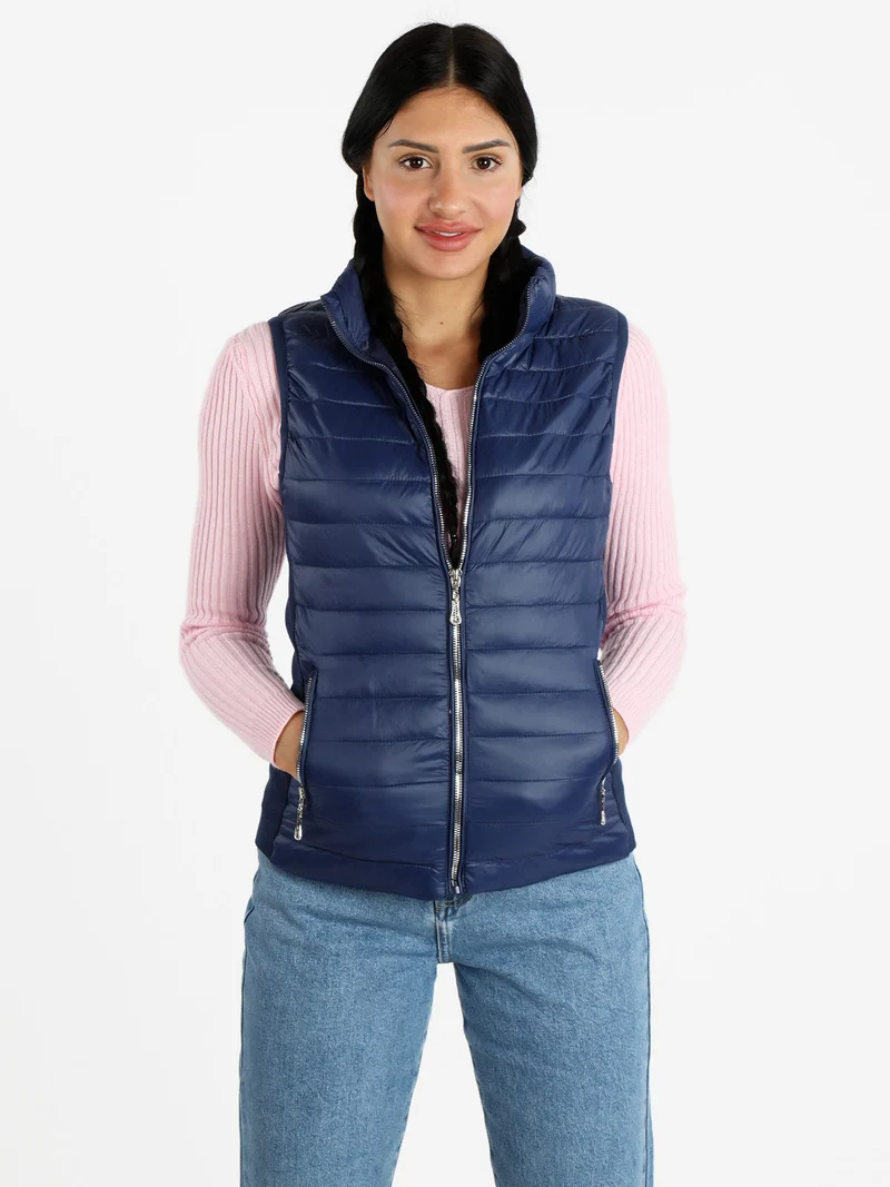 Giacca smanicata da donna - blu scuro