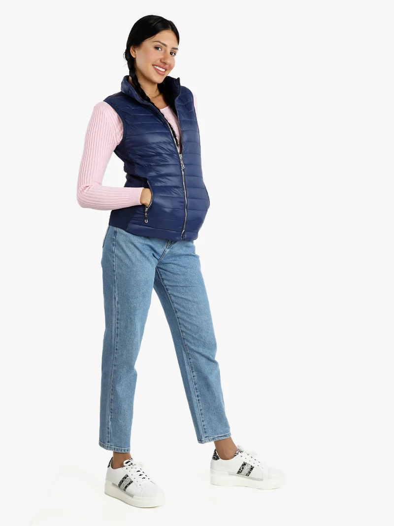Giacca smanicata da donna - blu scuro